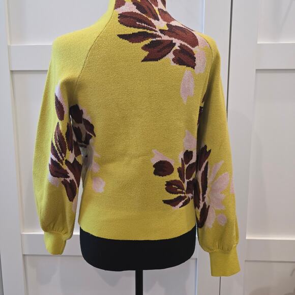 Anthropologie Floral Sweater Mock Neck - Picture 3 of 11